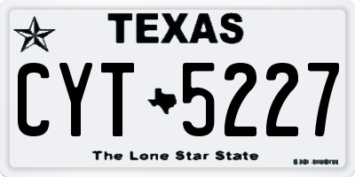 TX license plate CYT5227