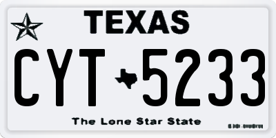 TX license plate CYT5233