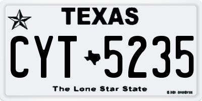 TX license plate CYT5235