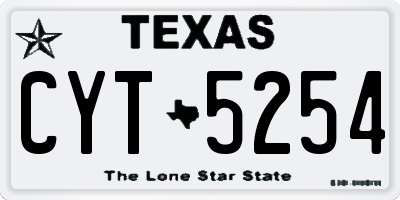 TX license plate CYT5254