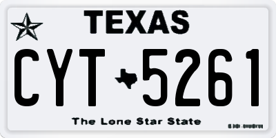 TX license plate CYT5261