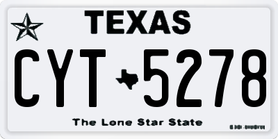 TX license plate CYT5278