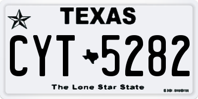 TX license plate CYT5282