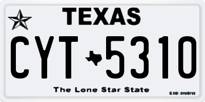TX license plate CYT5310