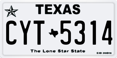 TX license plate CYT5314
