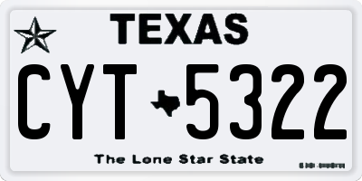 TX license plate CYT5322