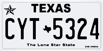 TX license plate CYT5324