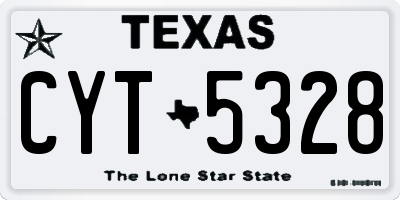 TX license plate CYT5328