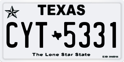 TX license plate CYT5331