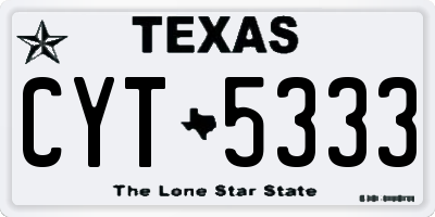 TX license plate CYT5333