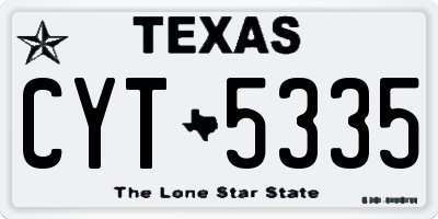 TX license plate CYT5335