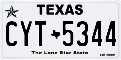 TX license plate CYT5344