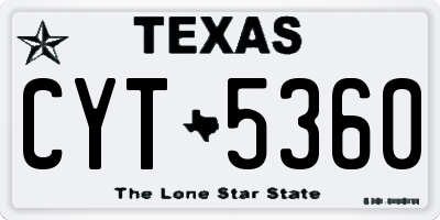 TX license plate CYT5360