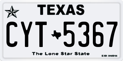TX license plate CYT5367