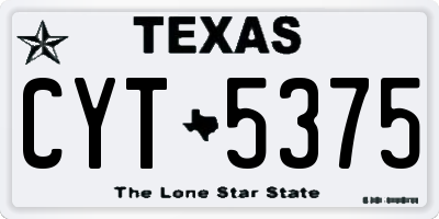 TX license plate CYT5375