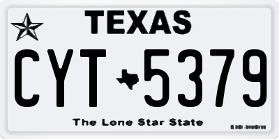 TX license plate CYT5379
