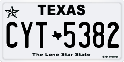 TX license plate CYT5382