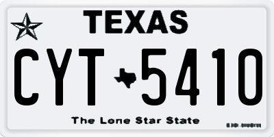 TX license plate CYT5410