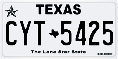 TX license plate CYT5425