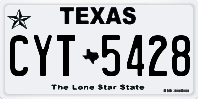 TX license plate CYT5428