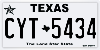 TX license plate CYT5434