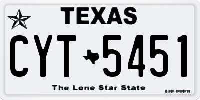 TX license plate CYT5451