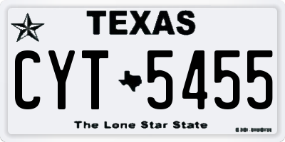 TX license plate CYT5455