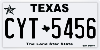 TX license plate CYT5456