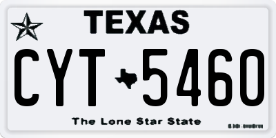 TX license plate CYT5460