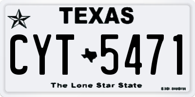 TX license plate CYT5471