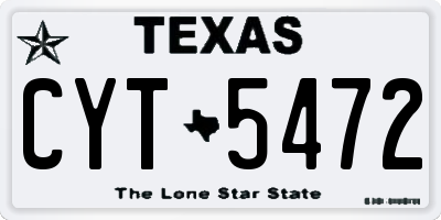 TX license plate CYT5472