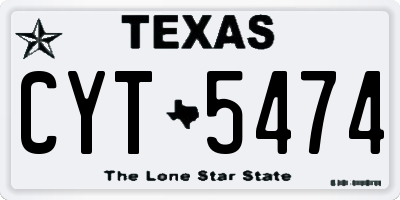 TX license plate CYT5474