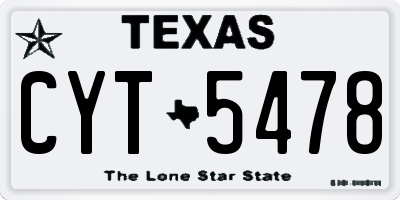 TX license plate CYT5478