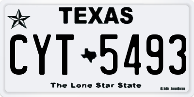 TX license plate CYT5493