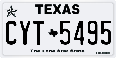 TX license plate CYT5495