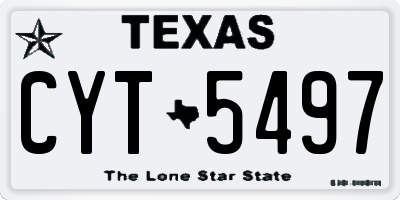 TX license plate CYT5497