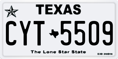TX license plate CYT5509
