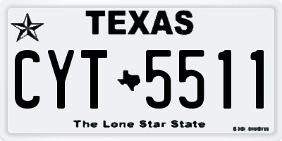 TX license plate CYT5511