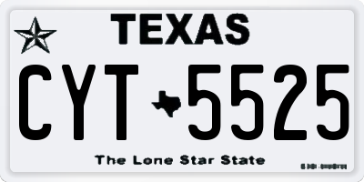 TX license plate CYT5525