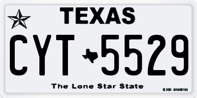 TX license plate CYT5529