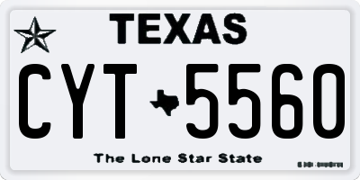 TX license plate CYT5560