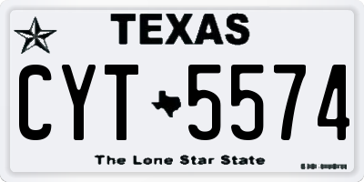 TX license plate CYT5574