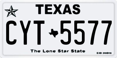 TX license plate CYT5577