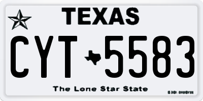 TX license plate CYT5583