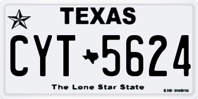 TX license plate CYT5624