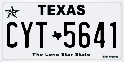 TX license plate CYT5641