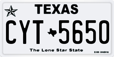 TX license plate CYT5650