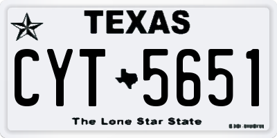 TX license plate CYT5651