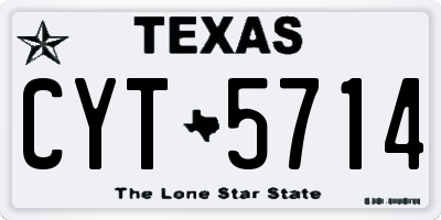 TX license plate CYT5714