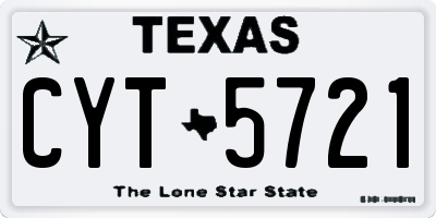 TX license plate CYT5721